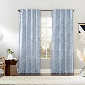 Sun Zero Pedra Paisley Embroidery Total Blackout Back Tab Curtain Panels